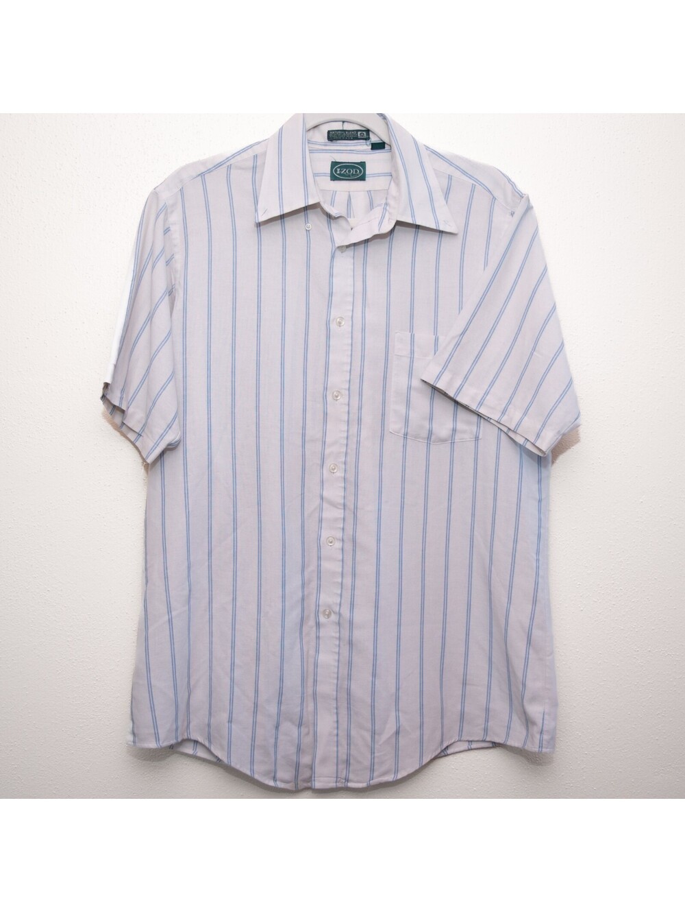 Izod Striped Button Down Shirt Short Sleeve 90s Vintage Preppy Mens XL
